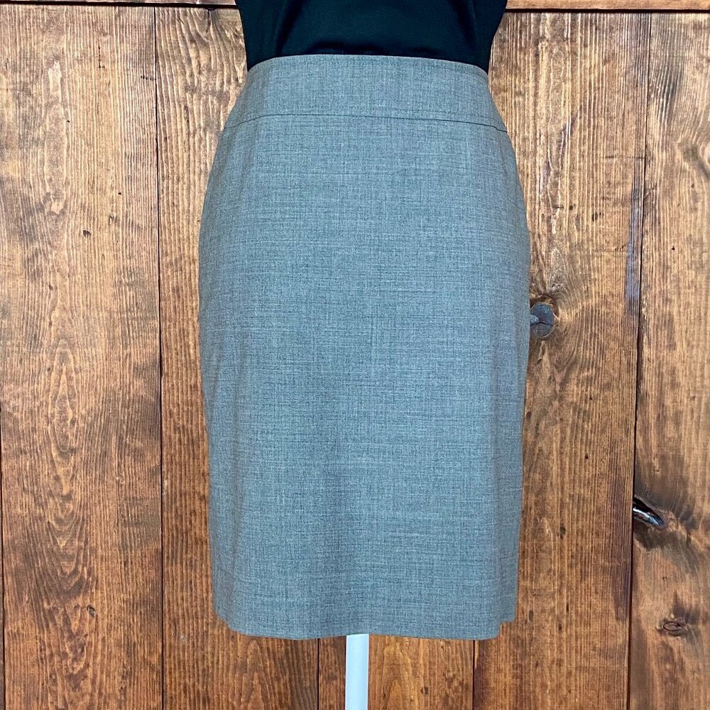Anne Taylor 100% Virgin Wool Gray Pencil Skirt Sz 2P